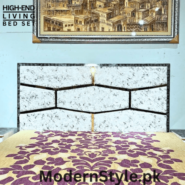 Modern Luxury Bed Set – Upholstered Headboard & Durable Frame - Image 3