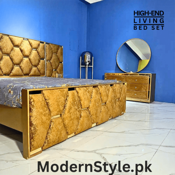 Premium Bed Set – Modern Bed Frame with Headboard & Side Tables - Image 4
