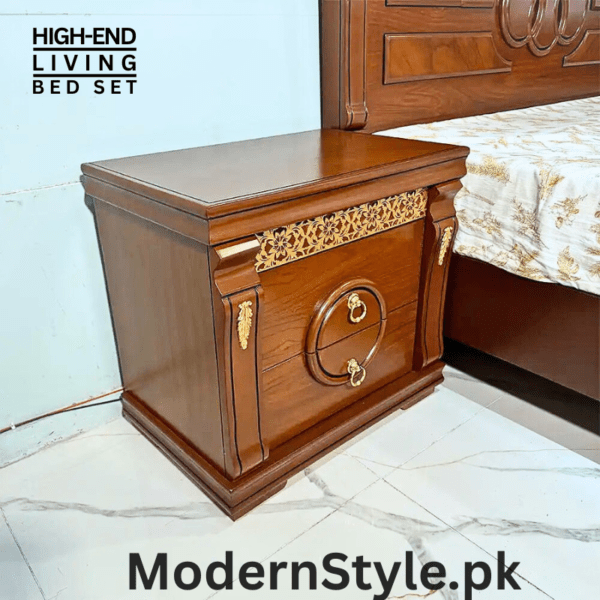 Royal Mughal Bed Set - Handcrafted Sheesham Wood King Size Bed with Storage - Image 5