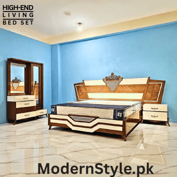 ClassicFrench Double Bed - Luxury Keekar Wood Frame | Pakistani Crafted