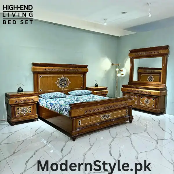 Classic Bed Set – Luxury Pakistani Bedroom Furniture | Sheesham Wood