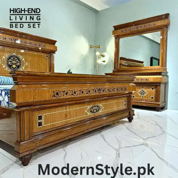 Royal Classic Bed Set – Handcrafted Sheesham Wood Bedroom Suite - Image 5