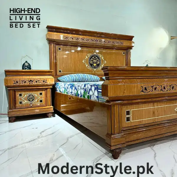 Royal Classic Bed Set – Handcrafted Sheesham Wood Bedroom Suite - Image 6