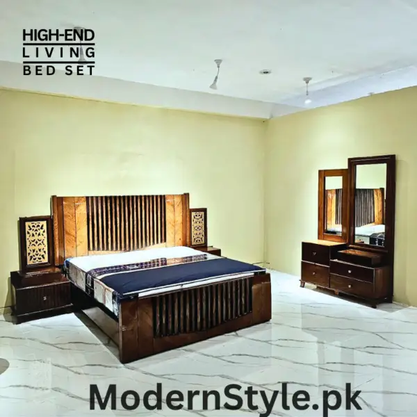 Minimalist Majesty Bed – Keekar Wood Double Bed with Ash Veneer