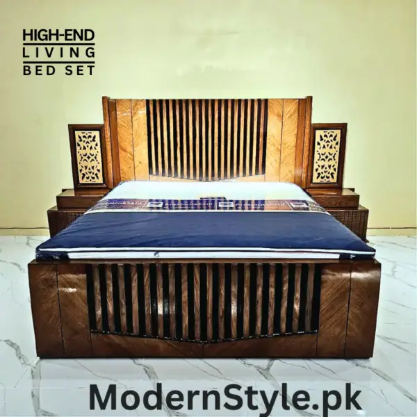 Elegant & Simple Majesty Bed – Minimalist Keekar Wood Double Bed - Image 3