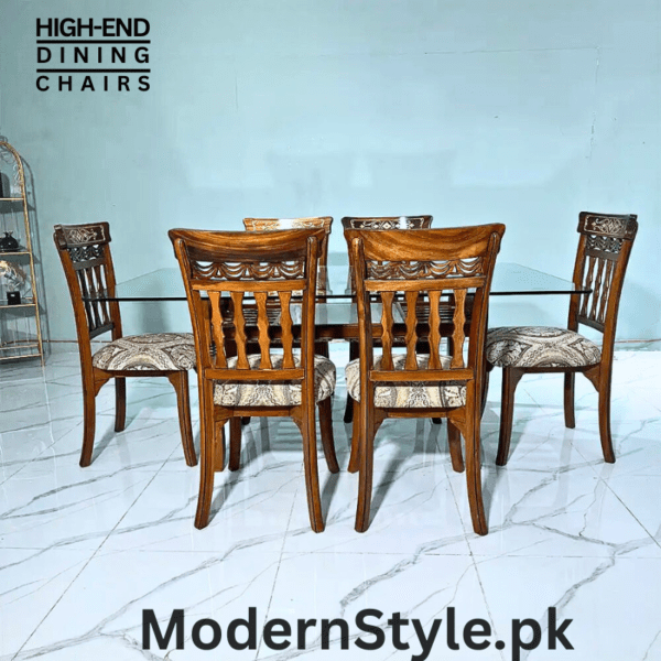 Royal 6-Seater Dining Table Set – Modern Sheesham Wood with Chairs - Image 3