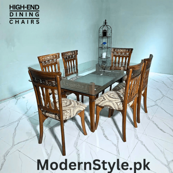 Royal 6-Seater Dining Table Set – Modern Sheesham Wood with Chairs - Image 2