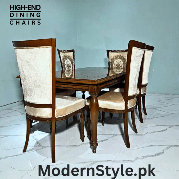 6-Seater Dining Table Set - Modern Sheesham Wood Table & Chairs (Pakistan Made) - Image 2