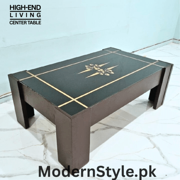 Elegant Cedar Center Table - Glass Top & Carved MDF Base | Pakistan