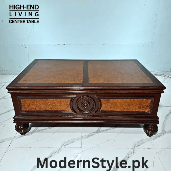 Modern Sheesham Wood Center Table – Pakistani Crafted Living Room Table - Image 4