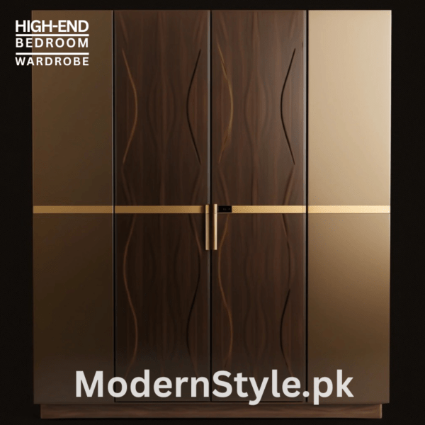 Modern Apo Wardrobe – Rosewood & MDF Storage (4-Door)