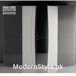 Mag Wardrobe – Modern 4-Door Storage (Rosewood & MDF) | Pakistan