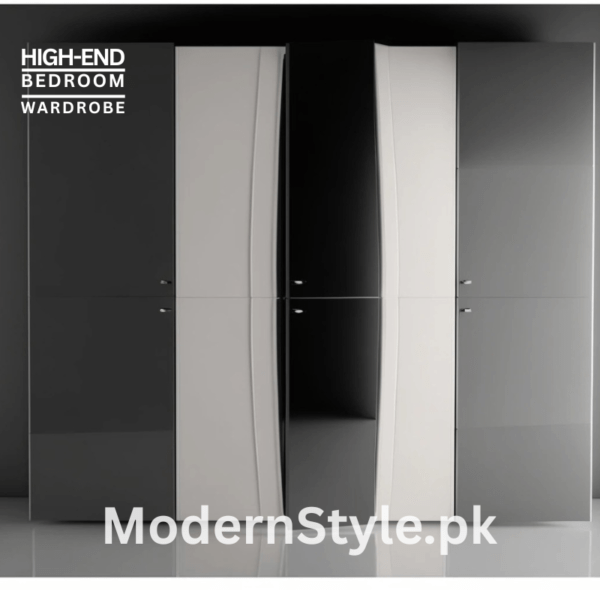 Mag Wardrobe – Modern 4-Door Storage (Rosewood & MDF) | Pakistan