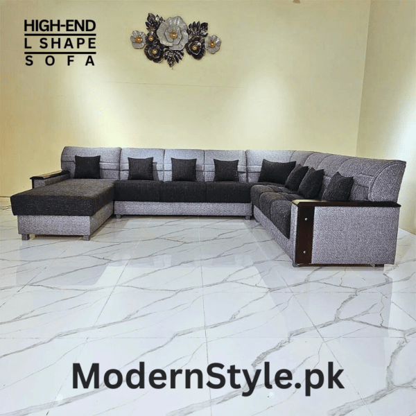 Royal Comfort 10-Seater L-Shape Sofa (Daybed) - Premium Fabric | Modern Design - Image 3