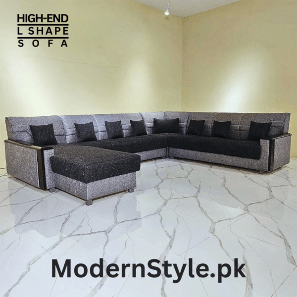 Royal Comfort 10-Seater L-Shape Sofa (Daybed) - Premium Fabric | Modern Design - Image 2
