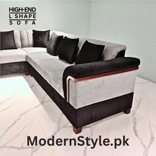 ContemporaryCorners L-Form Seater – Luxury Keekar Wood Sofa (Made in Pakistan) - Image 2