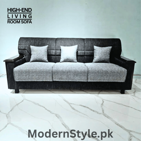 GrandGrove Wooden Couch #S42 – Premium Keekar Wood Sofa with Imported Fabric - Image 2