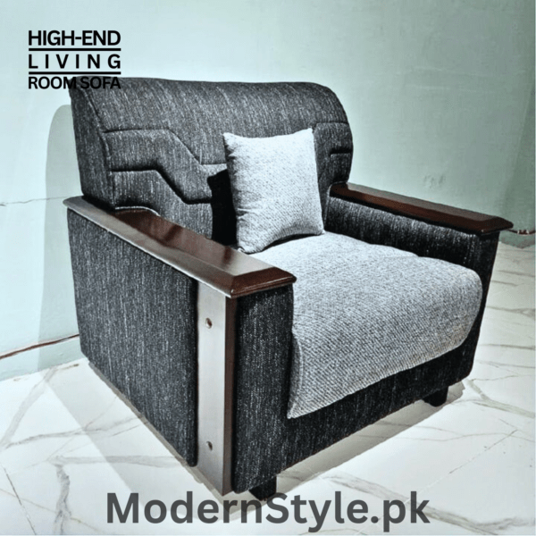 GrandGrove Wooden Couch #S42 – Premium Keekar Wood Sofa with Imported Fabric - Image 6