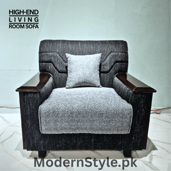 GrandGrove Wooden Couch #S42 – Premium Keekar Wood Sofa with Imported Fabric - Image 7