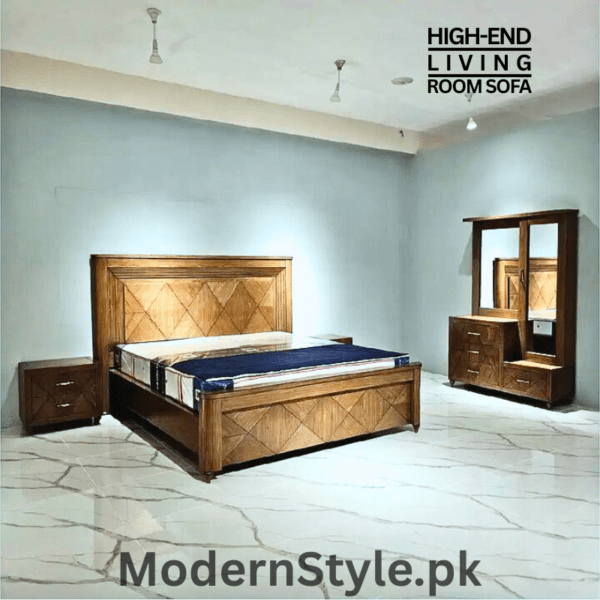 Luxury Keekar Wood Bed – Walnut Veneer Antique Design | Pakistan