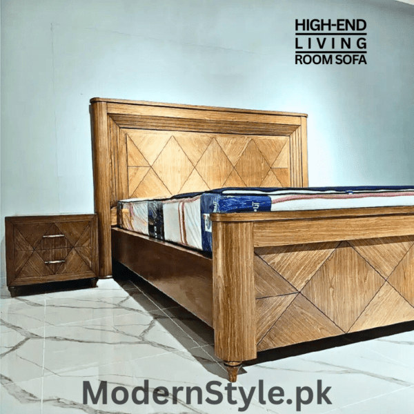AntiqueEssence Bed – Luxury Keekar Wood & Walnut Veneer King Size Bed - Image 5