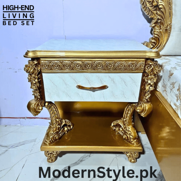 Royal Modern Bed Set – Premium Bedroom Furniture for Pakistani Homes - Image 5