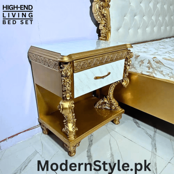 Royal Modern Bed Set – Premium Bedroom Furniture for Pakistani Homes - Image 4